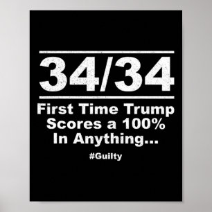 Uit eerste tijd scoort Trump 100% NY Trial Guilt Poster