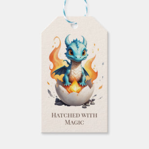 Uit het Ei Geboren Baby Draak Met Magie Cadeaulabel