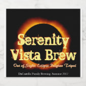Uit het zicht Solar Eclipse Bier Fles Label Bier Etiket (Enkel label)