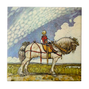 “Uit in de wijde wereld” door John Bauer Tegeltje