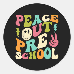 Uit kleuterschool Groovy Afstuderen Laatste dag va Ronde Sticker