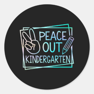 Uit kleuterschool Laatste dag van school Zomer Bre Ronde Sticker