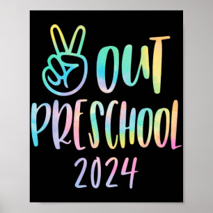 Uit kleuterschool Tie Dye Afstuderen Laatste dag v Poster