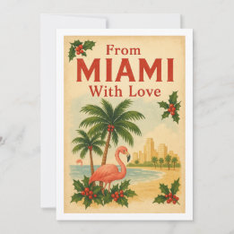 uit Miami met liefde voor kerst Feestdagenkaart