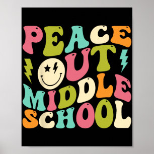 Uit Middelbare School Groovy Afstuderen Laatste da Poster