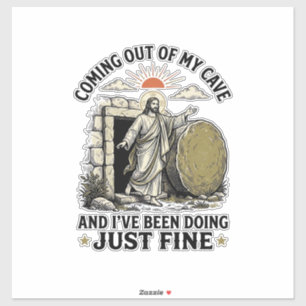Uit mijn grot komend Christelijk Opstandingsshirt Sticker