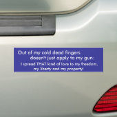 Uit mijn koude vingers, doet niet zomaar... bumpersticker (Op auto)