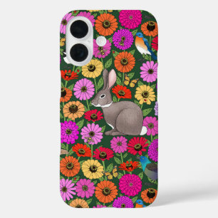 Uit mijn raam… vogels, bijen, konijnen, vlinders iPhone 16 hoesje