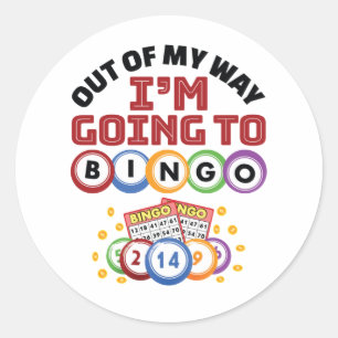 Uit mijn weg ga ik naar Bingo Ronde Sticker