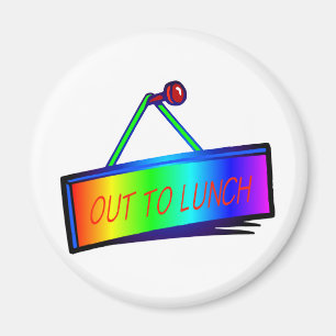 Uit naar lunchteken thema magneet