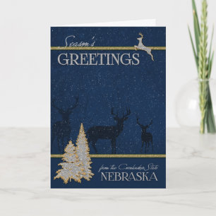 uit Nebraska: Kerst van de Cornhusker-staat Feestdagen Kaart
