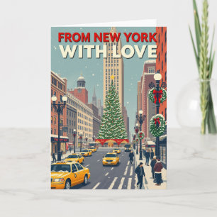 Uit New York met liefde retro kerst Kaart