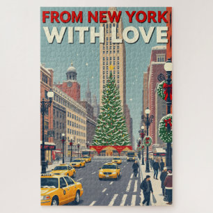 Uit New York met liefde  retro kerst Legpuzzel