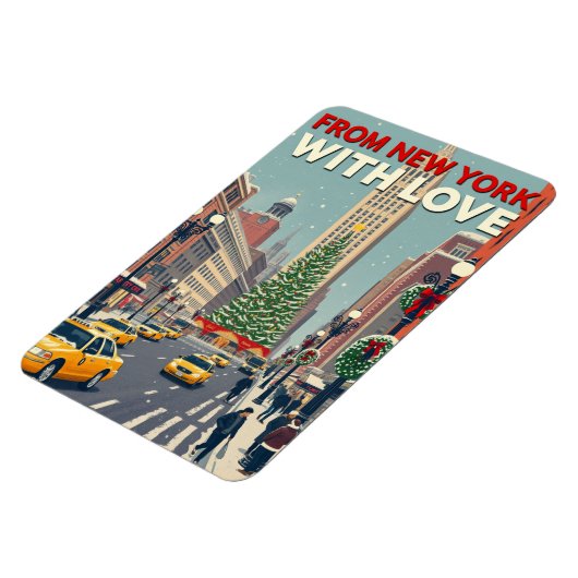 Uit New York met liefde retro kerst Magneet (Linkerzijde)