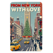 Uit New York met liefde retro kerst Magneet (Verticaal)