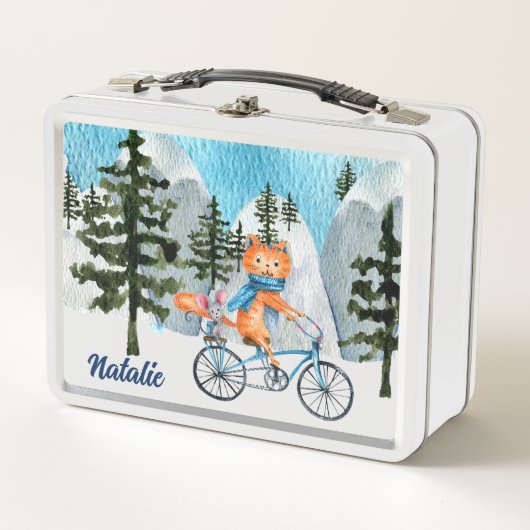 Uit om de Wereld Metal Lunchbox te bekijken (Voorkant)