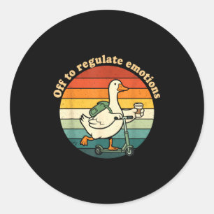 Uit om emoties te reguleren grappige gans geesteli ronde sticker