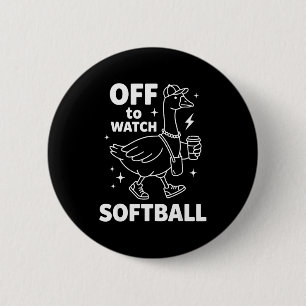 Uit om funny softball ganzenspel te kijken ronde button 5,7 cm