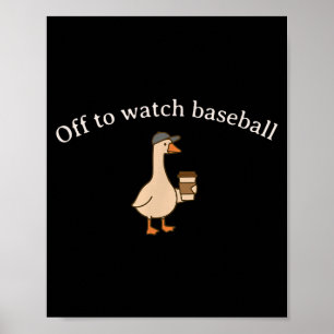 Uit om grappige meme eend honkbalwedstrijd te beki poster