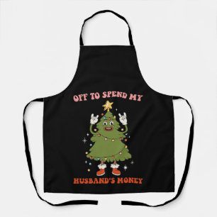 Uit om het geld van mijn man uit te geven Kerstmis Schort