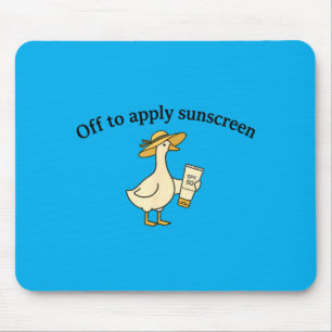 Uit om zonnebrandcrème te smeren Gans Zomer Strand Muismat
