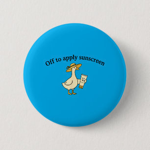 Uit om zonnebrandcrème te smeren Gans Zomer Strand Ronde Button 5,7 Cm