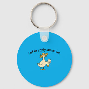Uit om zonnebrandcrème te smeren Gans Zomer Strand Sleutelhanger