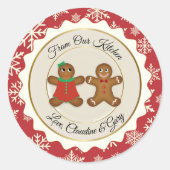 Uit onze keuken peperkoek paar groot ronde sticker (Voorkant)