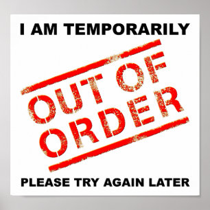 Uit orde Funny Poster