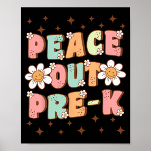 Uit Pre-k Schattige Groovy Laatste Dag van de Kleu Poster