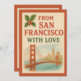 Uit San Francisco met liefde aangepaste kerst Kaart