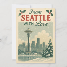  uit Seattle met liefde voor kerst Feestdagenkaart
