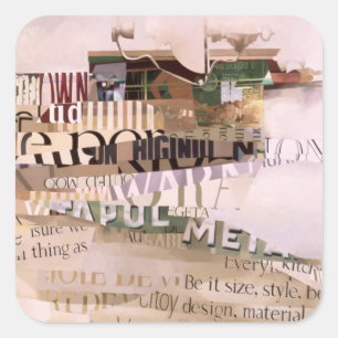 Uit seizoen vierkante sticker