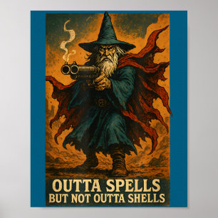 Uit toverspreuken maar niet uit granaten tovenaar poster