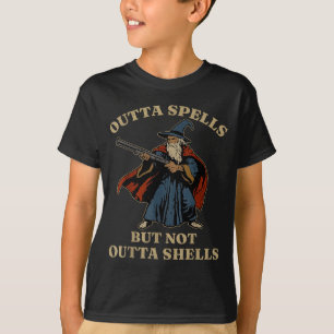 Uit toverspreuken maar niet uit granaten tovenaar t-shirt