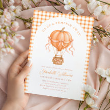 Uit, Uit & Pompoen Weg Baby Shower Uitnodiging