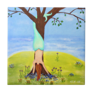 "Uit water" Zeemeerminnende kunst Tegeltje