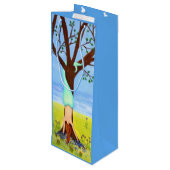 "Uit water" Zeemeerminnende kunst Wijn Cadeautas (Achterkant Gekanteld)