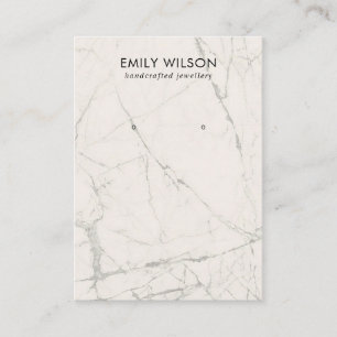 UIT WIT GRAY MARBLE TEXTURE STUD EARRING DISPLAY VISITEKAARTJE