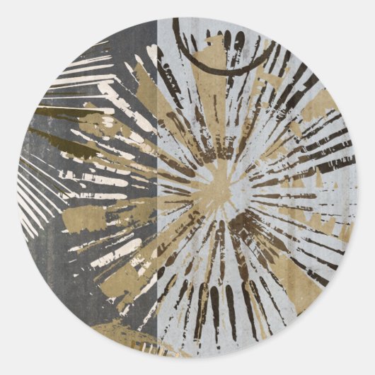 Uitbarstende Tegels III Ronde Sticker (Voorkant)
