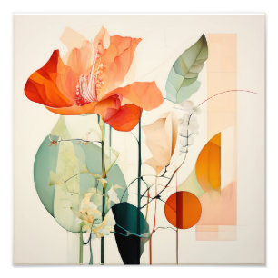 Uitbarsting van de zon: Abstracte bloemenkunst Foto Afdruk