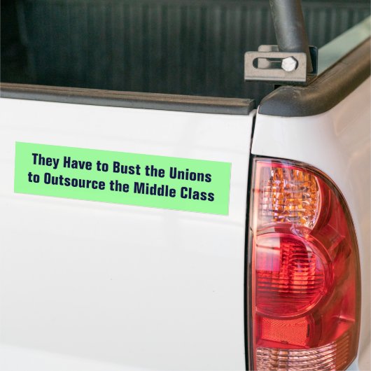 Uitbesteding van de middenklasse bumpersticker (Op Truck)