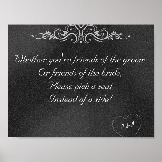 Uitbewerkbaar Poster van Chalkboard Wedding (Voorkant)