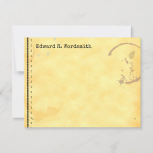 Uitbewerkbare Vintage van de Grunge Teastain-oproe Notitiekaartje