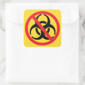 Uitbraak-uitroeiingssymbool Vierkante Sticker (Tas)