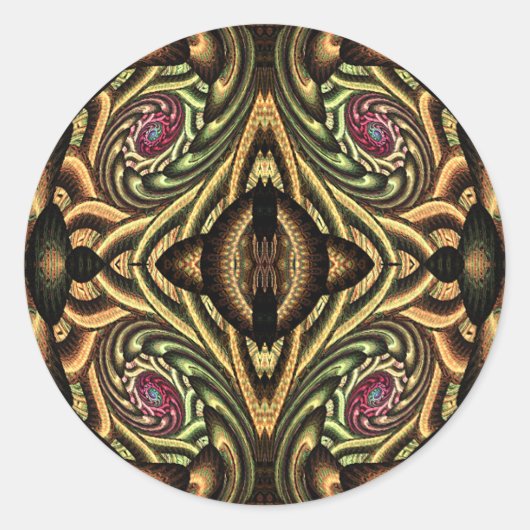 Uitbreiding Kleurrijk Psychedelisch Ronde Sticker (Voorkant)