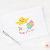 Uitbroeden Paaskuiken Happy Easter Round Sticker (Envelop)