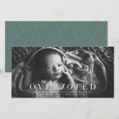 Uitbundige verticale foto geboorteaankondiging feestdagenkaart (Voorkant / Achterkant)