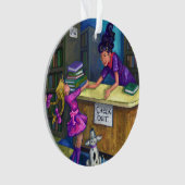 Uitchecken bibliotheek ornament (voorkant)