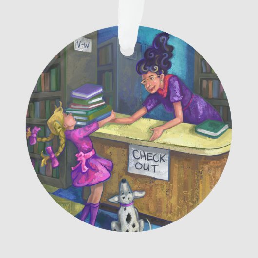 Uitchecken bibliotheek ornament (voorkant)